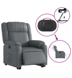 Fauteuil inclinable électrique gris similicuir