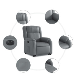 Fauteuil inclinable électrique gris similicuir