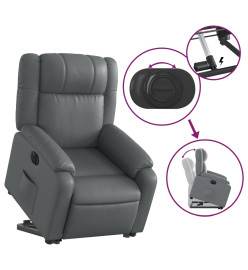 Fauteuil inclinable électrique gris similicuir