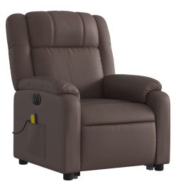 Fauteuil inclinable de massage électrique marron similicuir