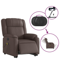 Fauteuil inclinable de massage électrique marron similicuir