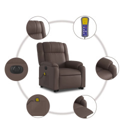 Fauteuil inclinable de massage électrique marron similicuir