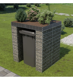 Mur en gabion pour poubelle Acier galvanisé 110x100x130 cm