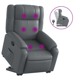 Fauteuil inclinable de massage Gris Similicuir