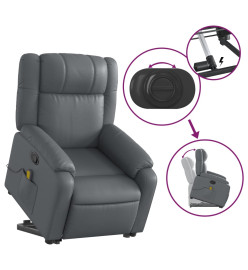 Fauteuil inclinable de massage Gris Similicuir