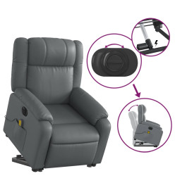 Fauteuil inclinable de massage électrique gris similicuir