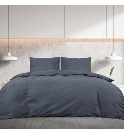 Ensemble de housse de couette Anthracite 200x220 cm Coton