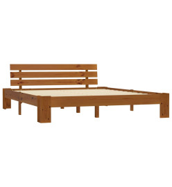 Cadre de lit Marron miel Bois de pin massif 180 x 200 cm