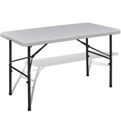 Table de jardin pliable 122 cm blanche en HDPE