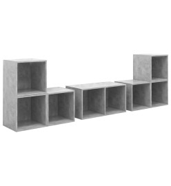 Ensemble de meubles TV 6 pcs Gris béton Aggloméré