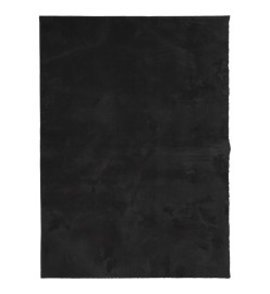 Tapis HUARTE à poils courts doux et lavable noir 140x200 cm