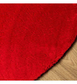 Tapis HUARTE à poils courts doux et lavable rouge Ø 200 cm