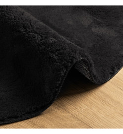 Tapis HUARTE à poils courts doux et lavable noir Ø 80 cm