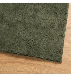 Tapis HUARTE à poils courts doux et lavable vert forêt 80x250cm