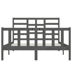 Cadre de lit Gris Bois de pin massif 160x200 cm