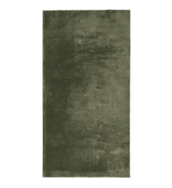 Tapis HUARTE à poils courts doux et lavable vert forêt 80x150cm