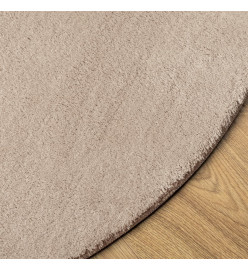 Tapis HUARTE à poils courts doux et lavable sable Ø 80 cm