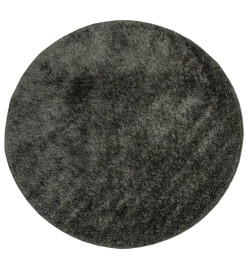 Tapis ISTAN à poils longs aspect brillant anthracite Ø 80 cm