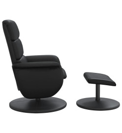 Fauteuil inclinable avec repose-pied noir similicuir