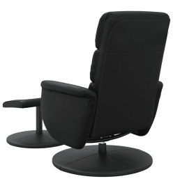 Fauteuil inclinable avec repose-pied noir similicuir