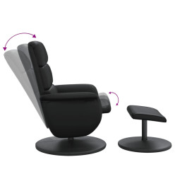 Fauteuil inclinable avec repose-pied noir similicuir