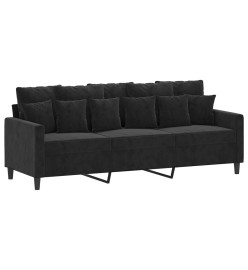 Ensemble de canapés 3 pcs avec coussins Noir Velours