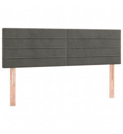 Lit à sommier tapissier et matelas Gris foncé 140x200cm Velours