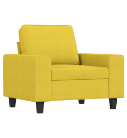 Fauteuil avec repose-pied Jaune clair 60 cm Tissu