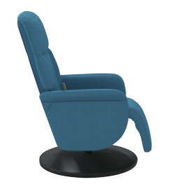 Fauteuil inclinable de massage avec repose-pied bleu velours