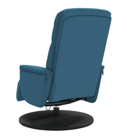 Fauteuil inclinable de massage avec repose-pied bleu velours