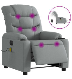 Fauteuil de massage inclinable électrique gris clair tissu