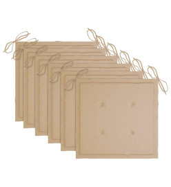 Chaises de jardin empilables avec coussins 6 pcs Teck solide