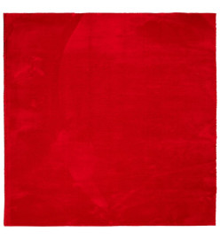 Tapis HUARTE à poils courts doux et lavable rouge 160x160 cm