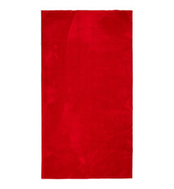 Tapis HUARTE à poils courts doux et lavable rouge 60x110 cm