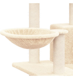 Arbre à chat avec griffoirs en sisal Crème 82 cm