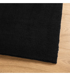 Tapis HUARTE à poils courts doux et lavable noir 80x200 cm