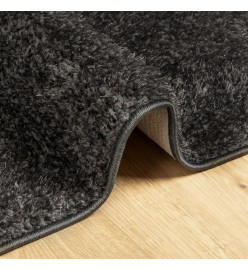 Tapis ISTAN à poils longs aspect brillant anthracite 160x230 cm