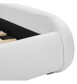Cadre de lit avec LED Blanc Similicuir 180 x 200 cm