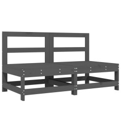 Canapés centraux de jardin 2 pcs gris bois de pin massif
