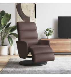 Fauteuil inclinable avec repose-pieds marron similicuir