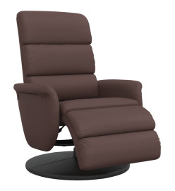 Fauteuil inclinable avec repose-pieds marron similicuir