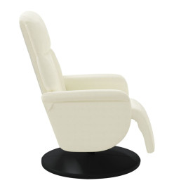 Fauteuil inclinable avec repose-pied crème velours