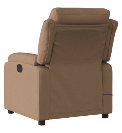 Fauteuil inclinable de massage électrique marron tissu