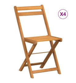 Chaises de bistrot pliantes lot de 4 bois d'acacia solide