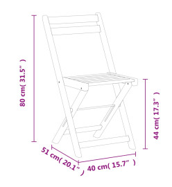 Chaises de bistrot pliantes lot de 8 bois d'acacia solide