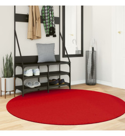 Tapis HUARTE à poils courts doux et lavable rouge Ø 160 cm