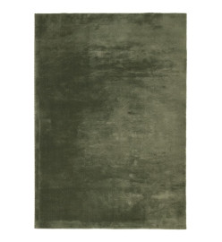 Tapis HUARTE à poils courts doux lavable vert forêt 160x230 cm