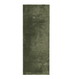 Tapis HUARTE à poils courts doux et lavable vert forêt 80x200cm