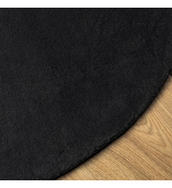 Tapis HUARTE à poils courts doux et lavable noir Ø 100 cm