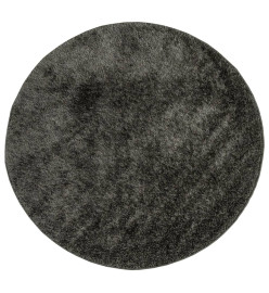 Tapis ISTAN à poils longs aspect brillant anthracite Ø 100 cm